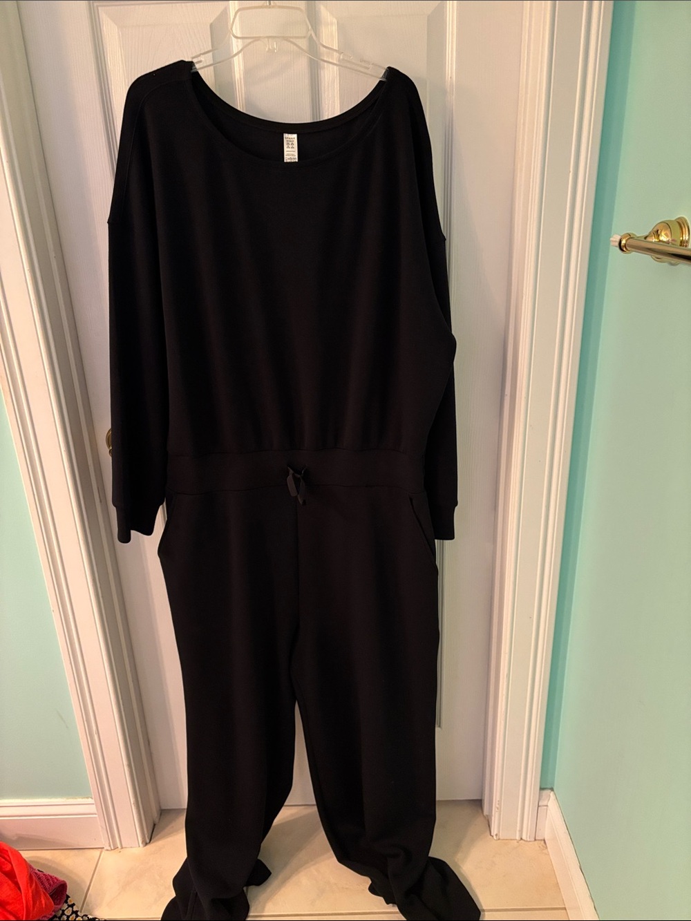SPANX Black Long-Sleeve Air essentials Jumpsuit